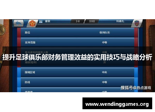 提升足球俱乐部财务管理效益的实用技巧与战略分析 提升足球俱乐部财务管理效益的实用技巧与战略分析